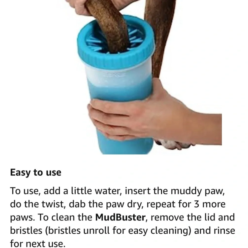 Dog Paw Cleaner “Mudbuster” size in Medium (blue)